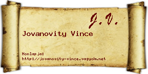 Jovanovity Vince névjegykártya